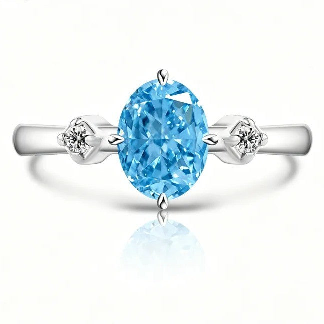 Oval Zircon Three-Stone Ring
