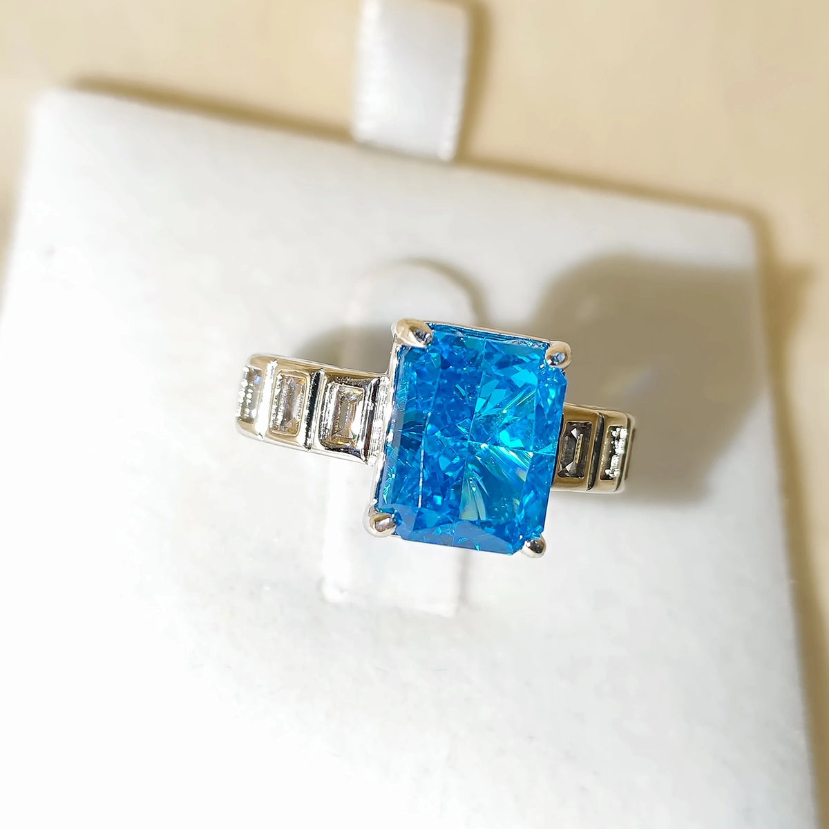 Rectangle Cut Zircon Ring