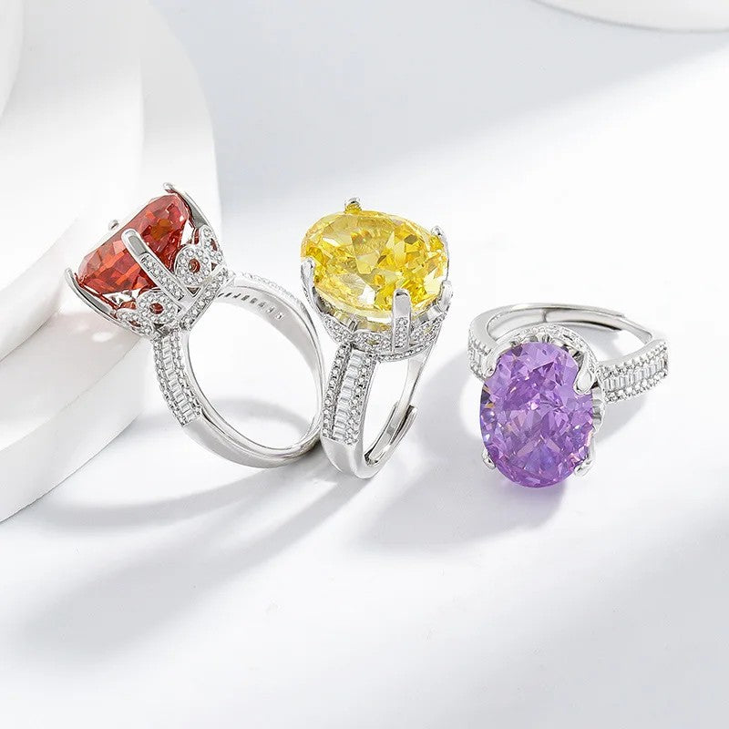 Oval Zircon Statement Ring