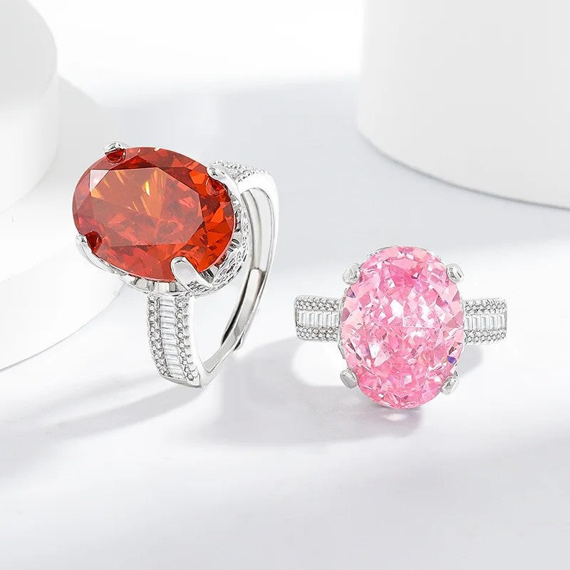Oval Zircon Statement Ring