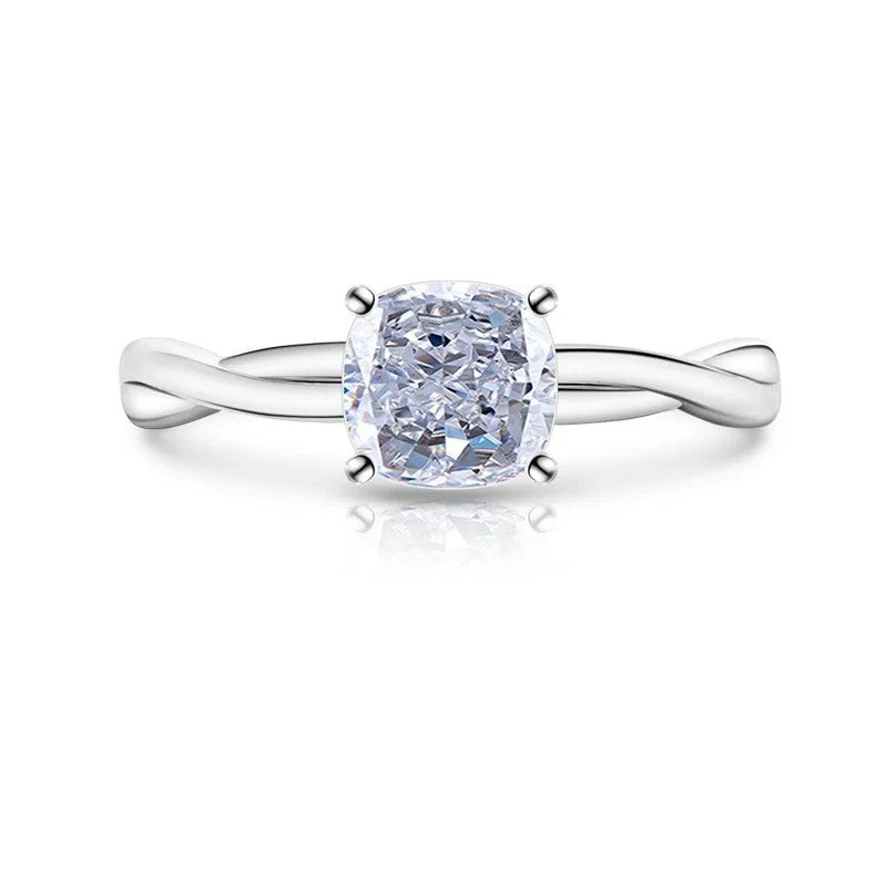 Square Crystal Twist Ring
