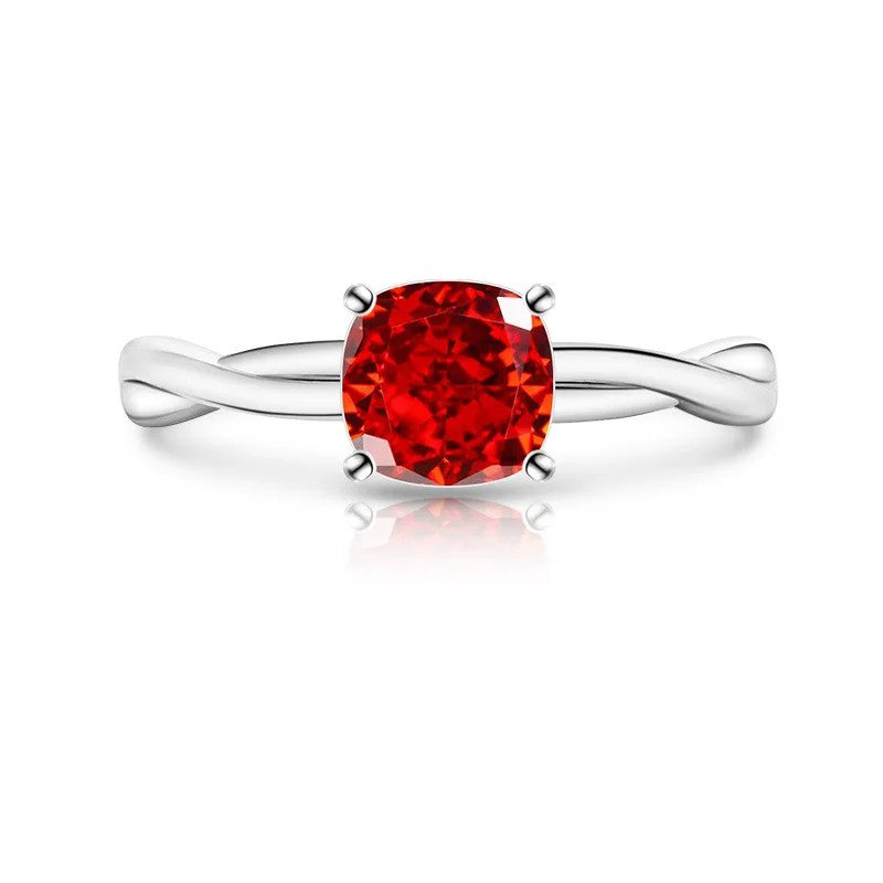Square Crystal Twist Ring