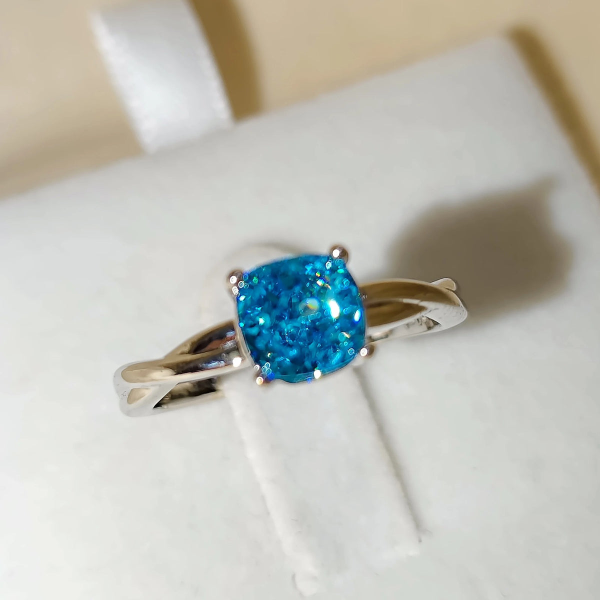 Square Crystal Twist Ring
