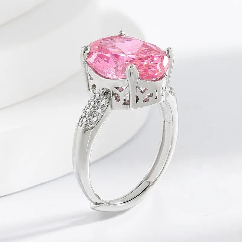 Pink Oval Zircon Ring