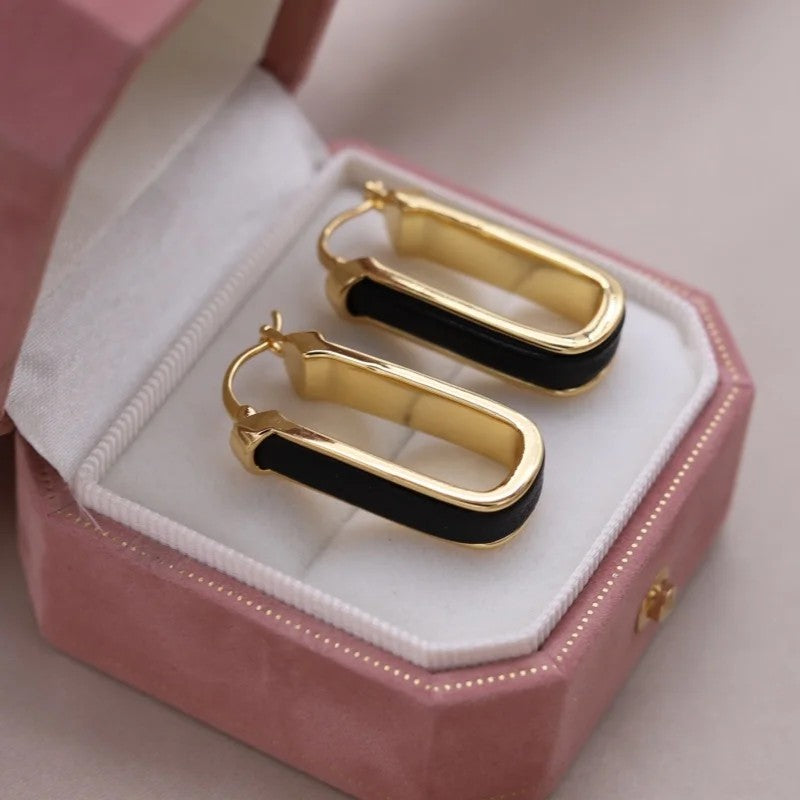 Leopard Geometric Hoop Earrings