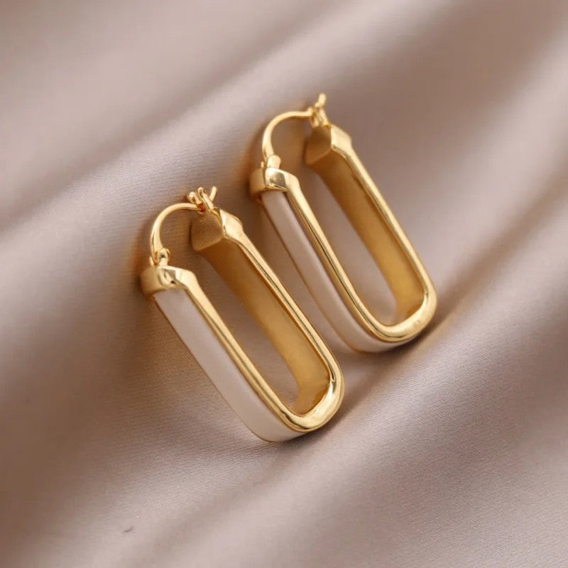 Leopard Geometric Hoop Earrings