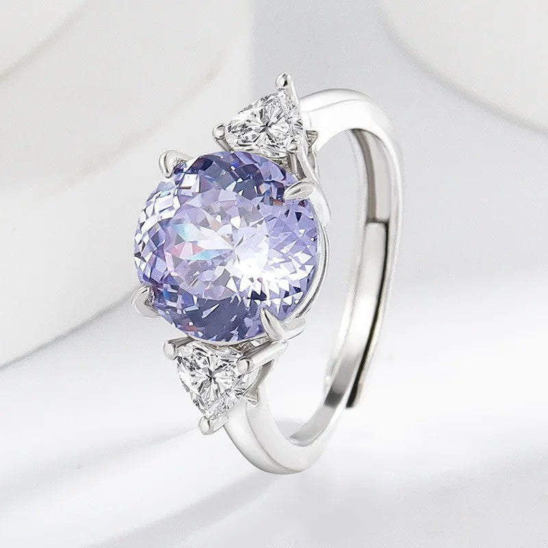 Violet Round Stone Ring