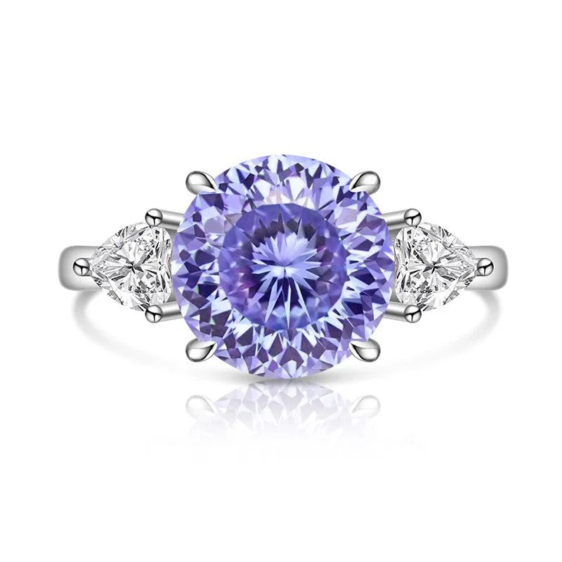 Violet Round Stone Ring