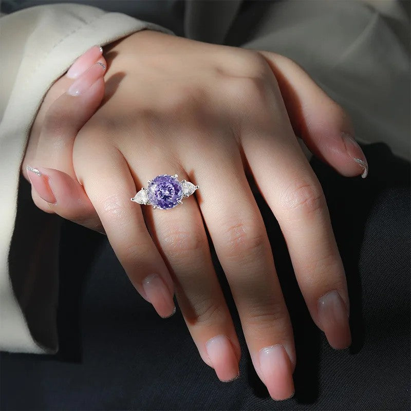 Violet Round Stone Ring