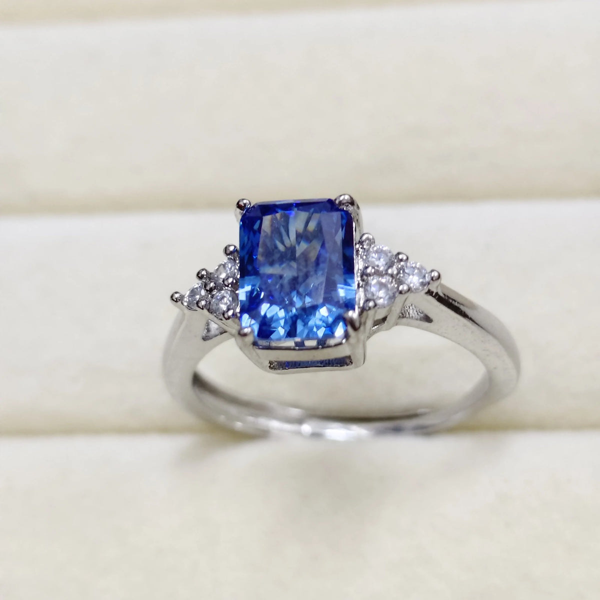 Rectangle Crystal Accent Ring