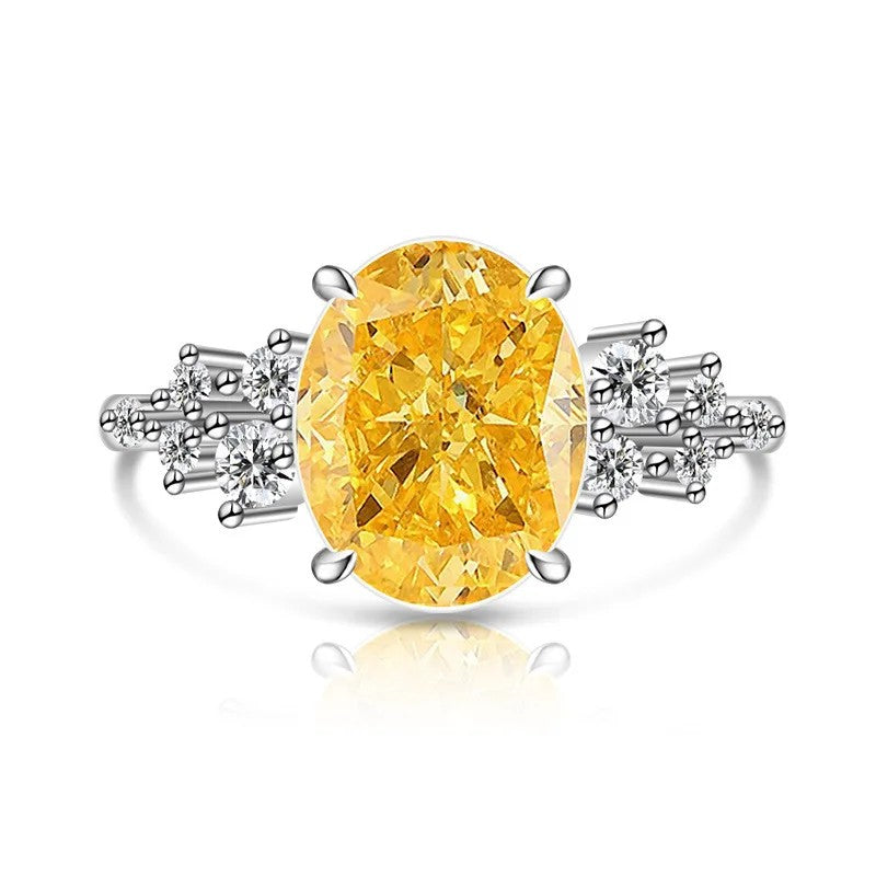 Oval Zircon Split Band Ring