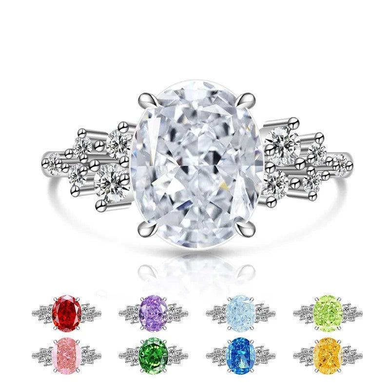 Oval Zircon Split Band Ring