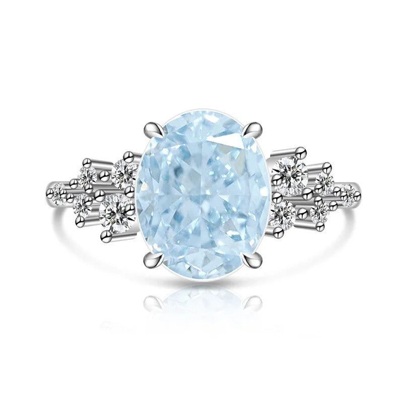 Oval Zircon Split Band Ring