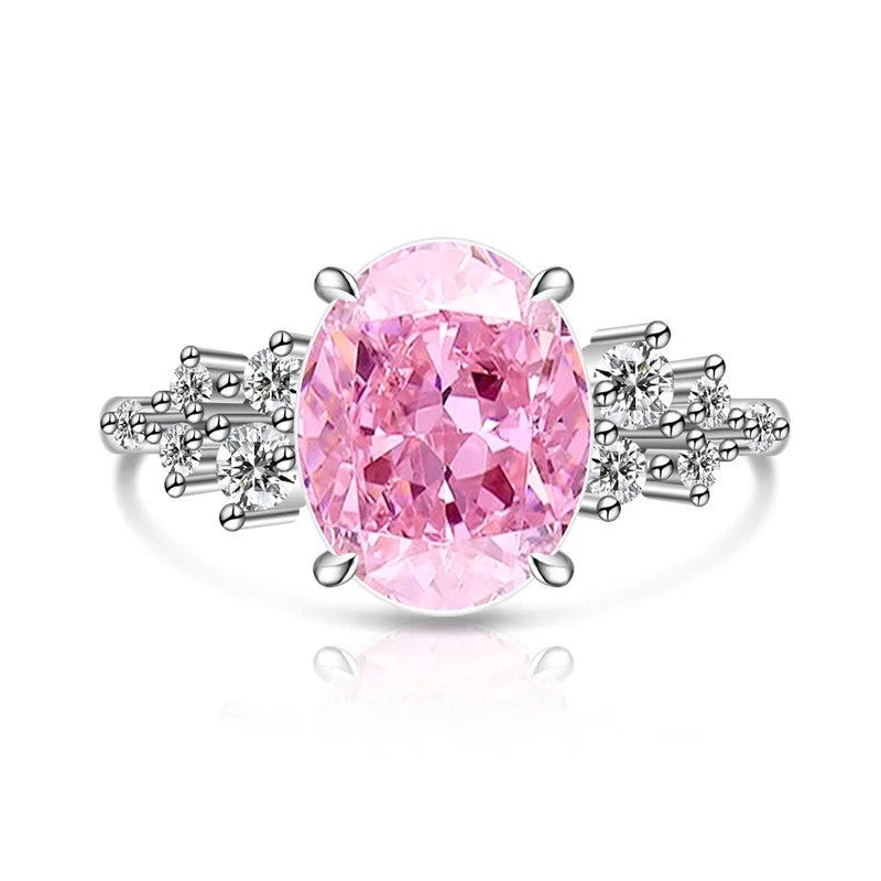 Oval Zircon Split Band Ring