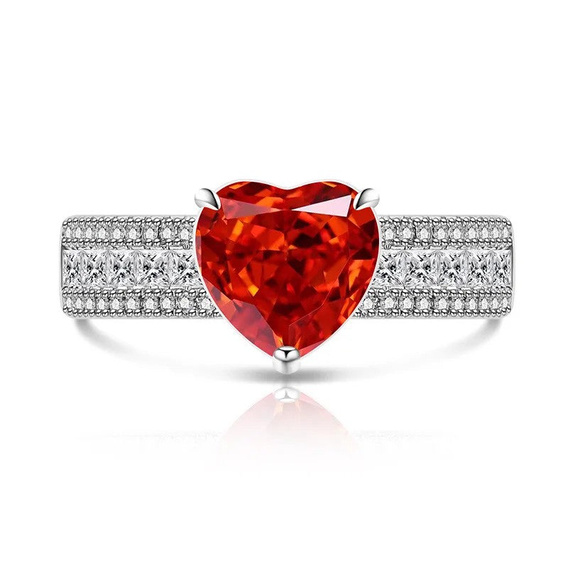 Heart Zircon Statement Ring