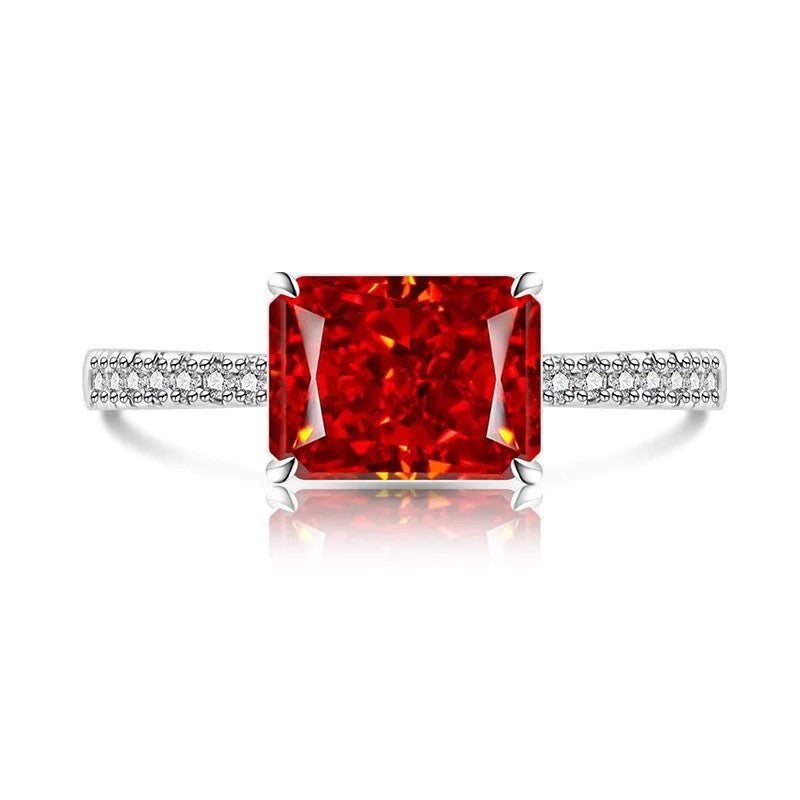 Purple Square Zircon Ring