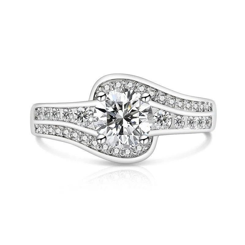 Round Zircon Bypass Ring