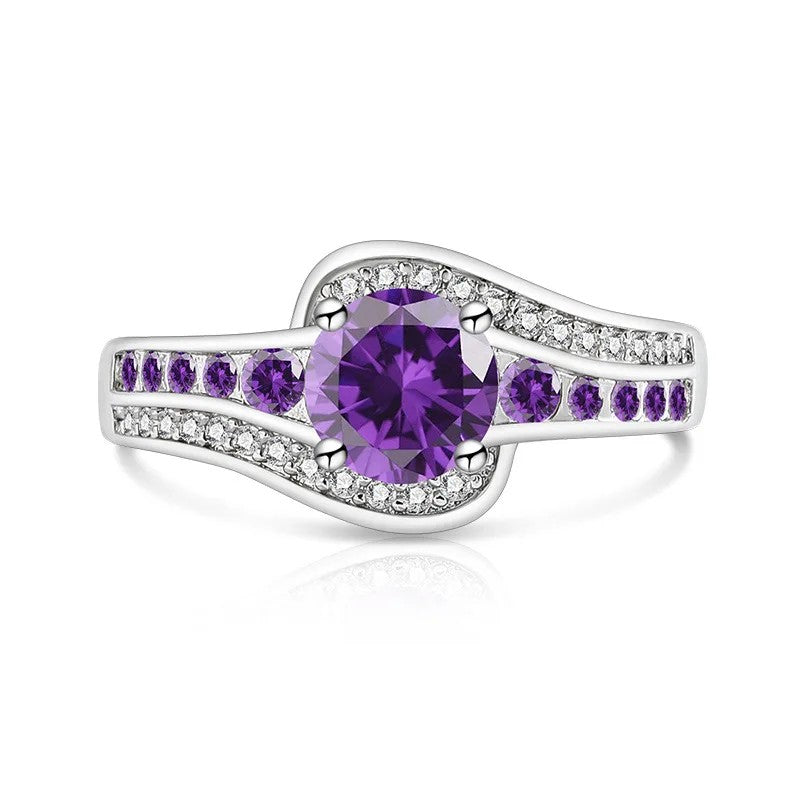 Round Zircon Bypass Ring