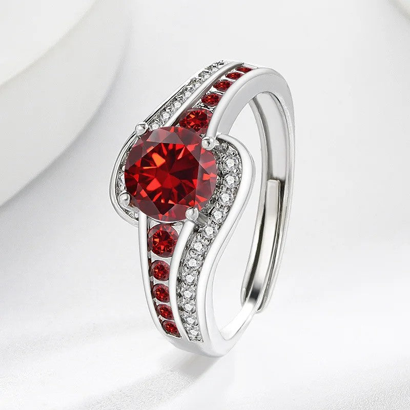 Round Zircon Bypass Ring