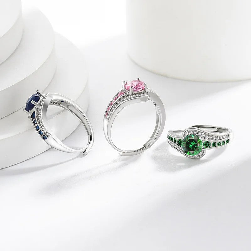 Round Zircon Bypass Ring