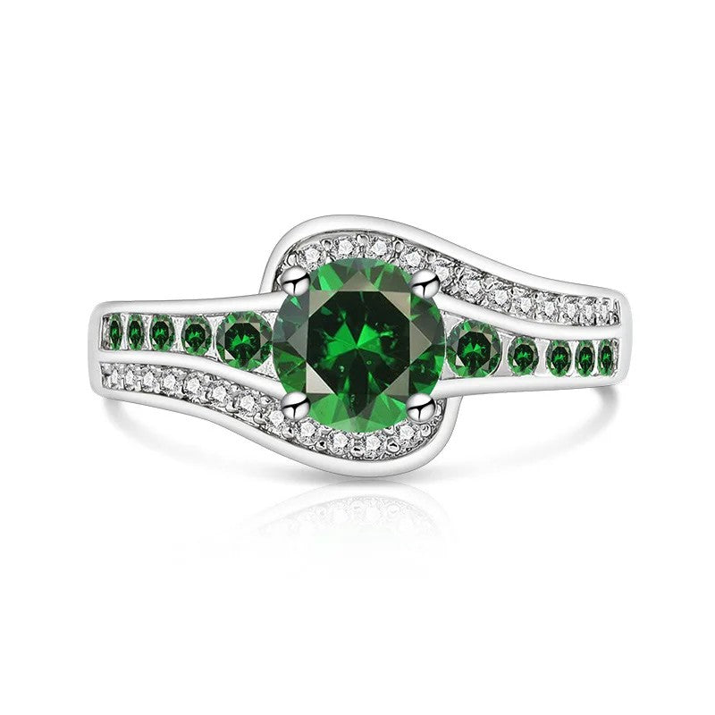Round Zircon Bypass Ring
