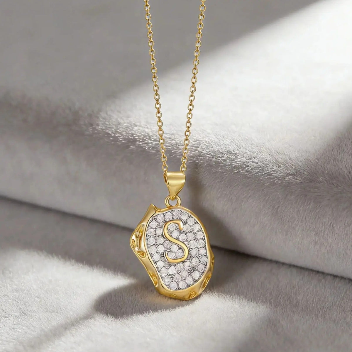 Crystal Initial Pendant Necklace