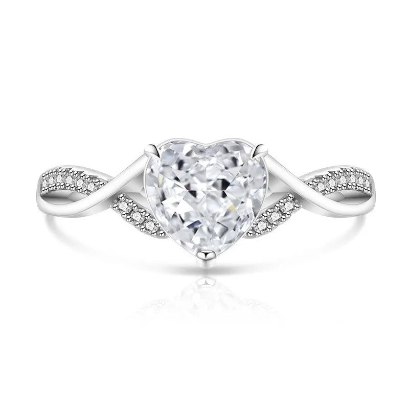 Heart Zircon Infinity Ring