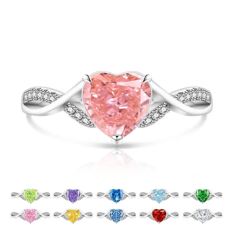Heart Zircon Infinity Ring