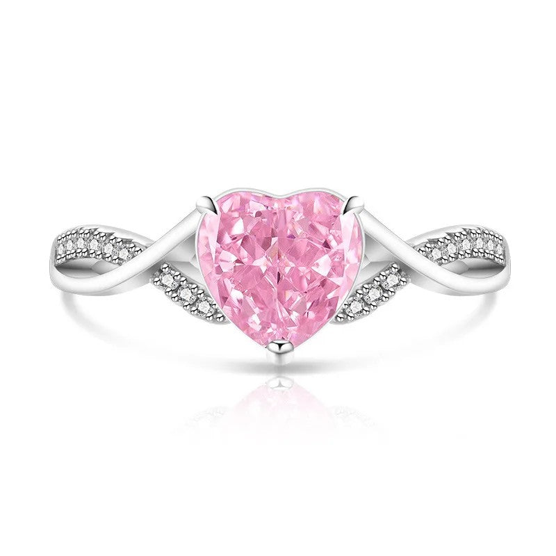 Heart Zircon Infinity Ring