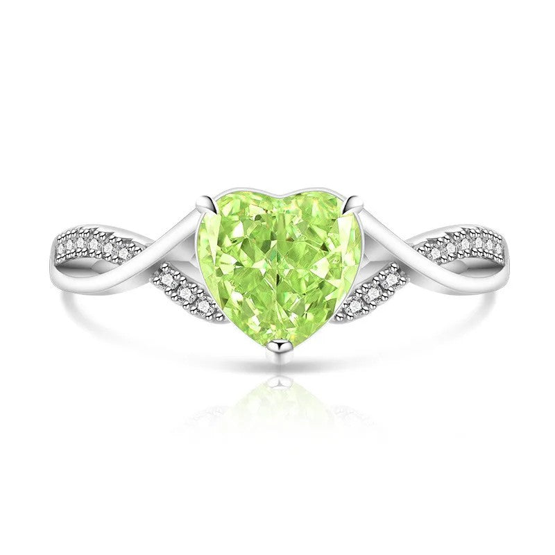 Heart Zircon Infinity Ring