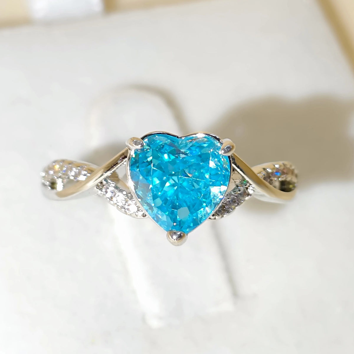 Heart Zircon Infinity Ring