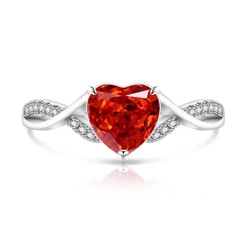 Heart Zircon Infinity Ring