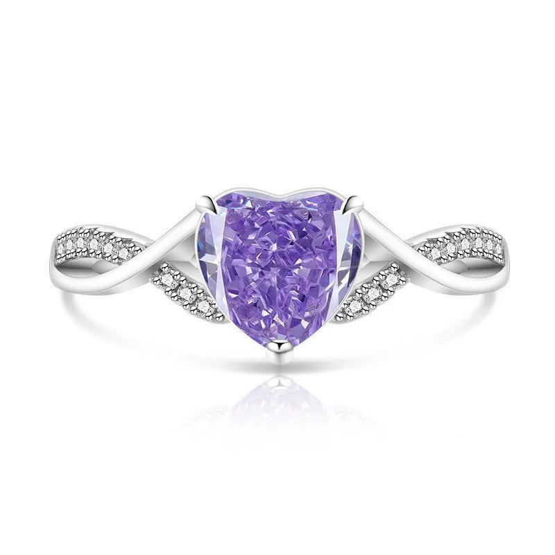 Heart Zircon Infinity Ring