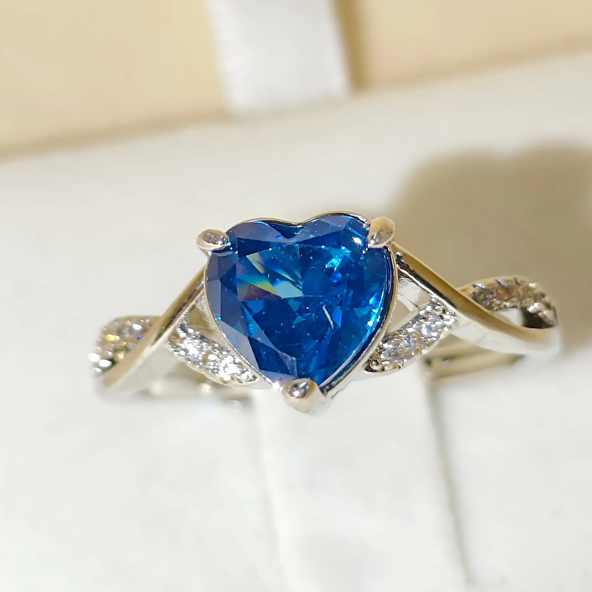Heart Zircon Infinity Ring