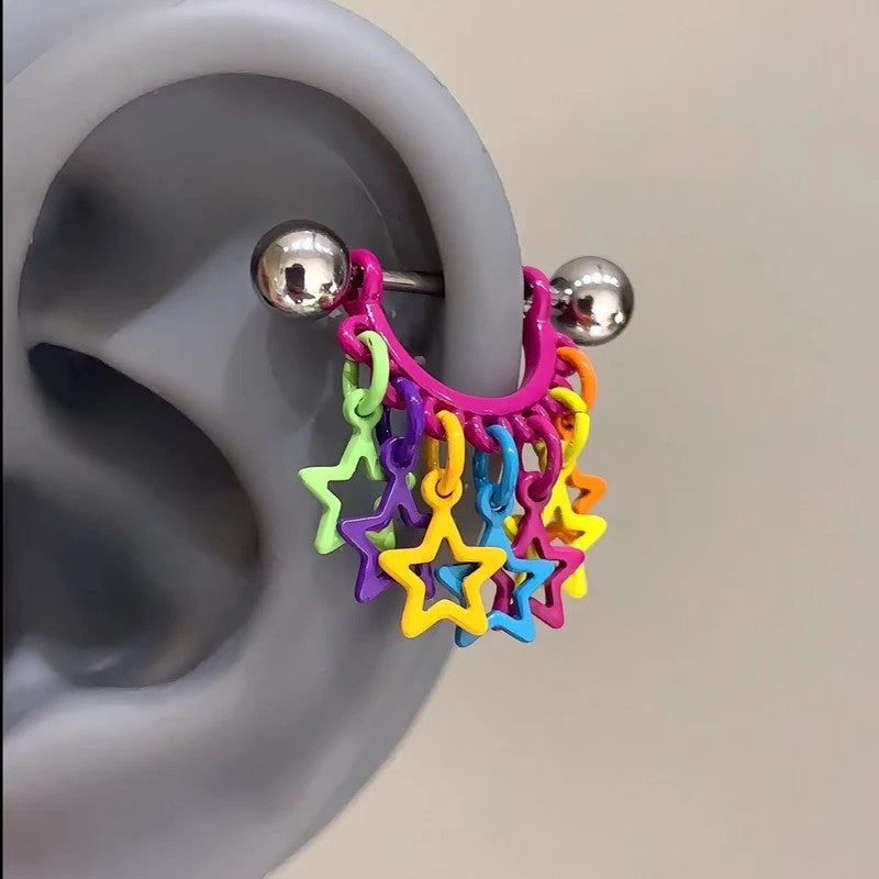 Colorful Star Drop Earring