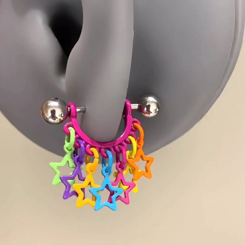 Colorful Star Drop Earring