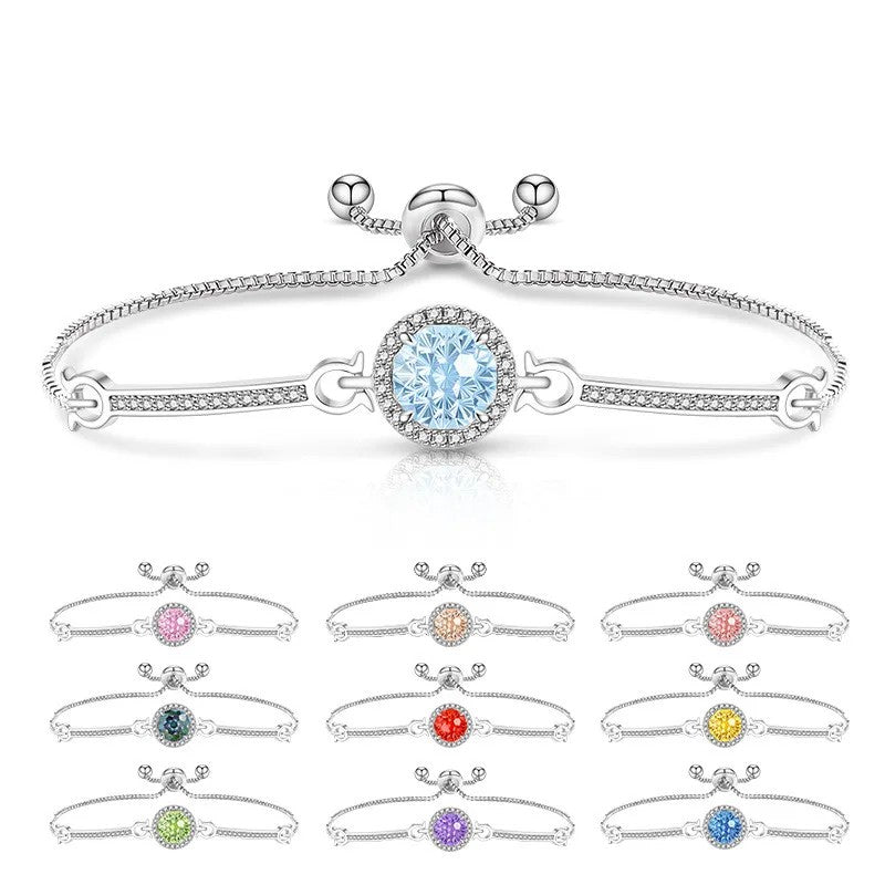 Round Crystal Adjustable Bracelet
