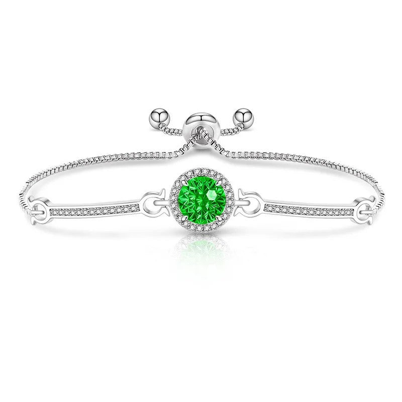 Round Crystal Adjustable Bracelet