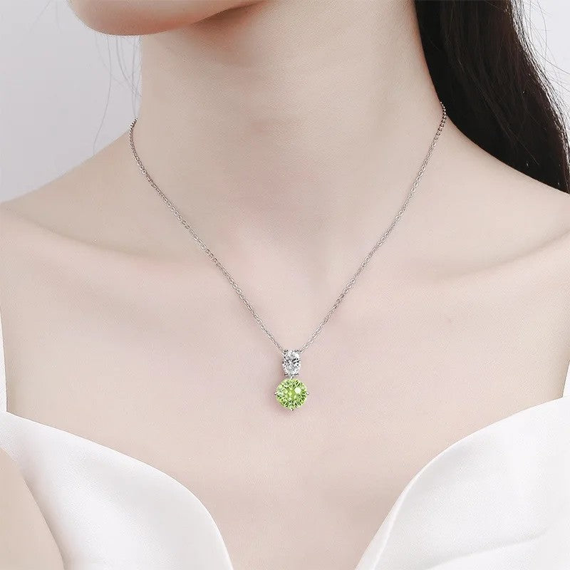Dual Stone Crystal Pendant Necklace
