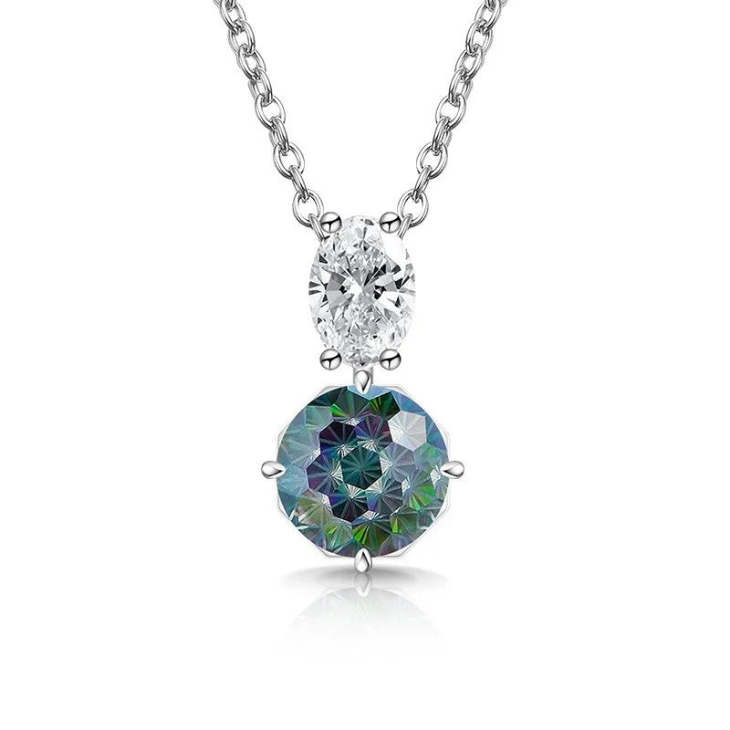 Dual Stone Crystal Pendant Necklace