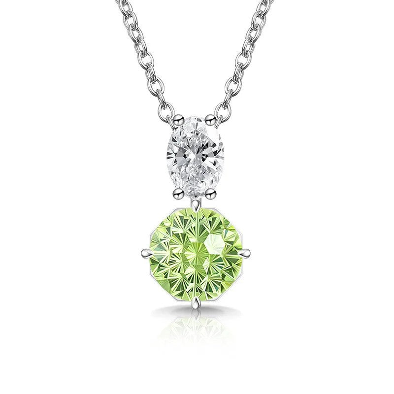 Dual Stone Crystal Pendant Necklace