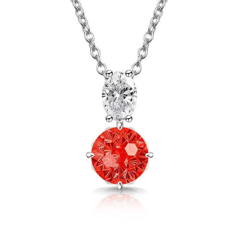 Dual Stone Crystal Pendant Necklace