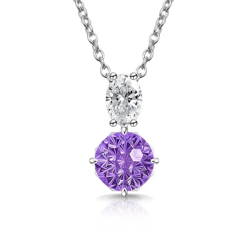 Dual Stone Crystal Pendant Necklace