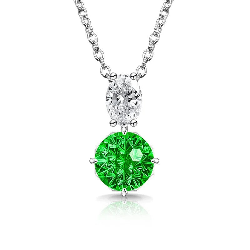 Dual Stone Crystal Pendant Necklace