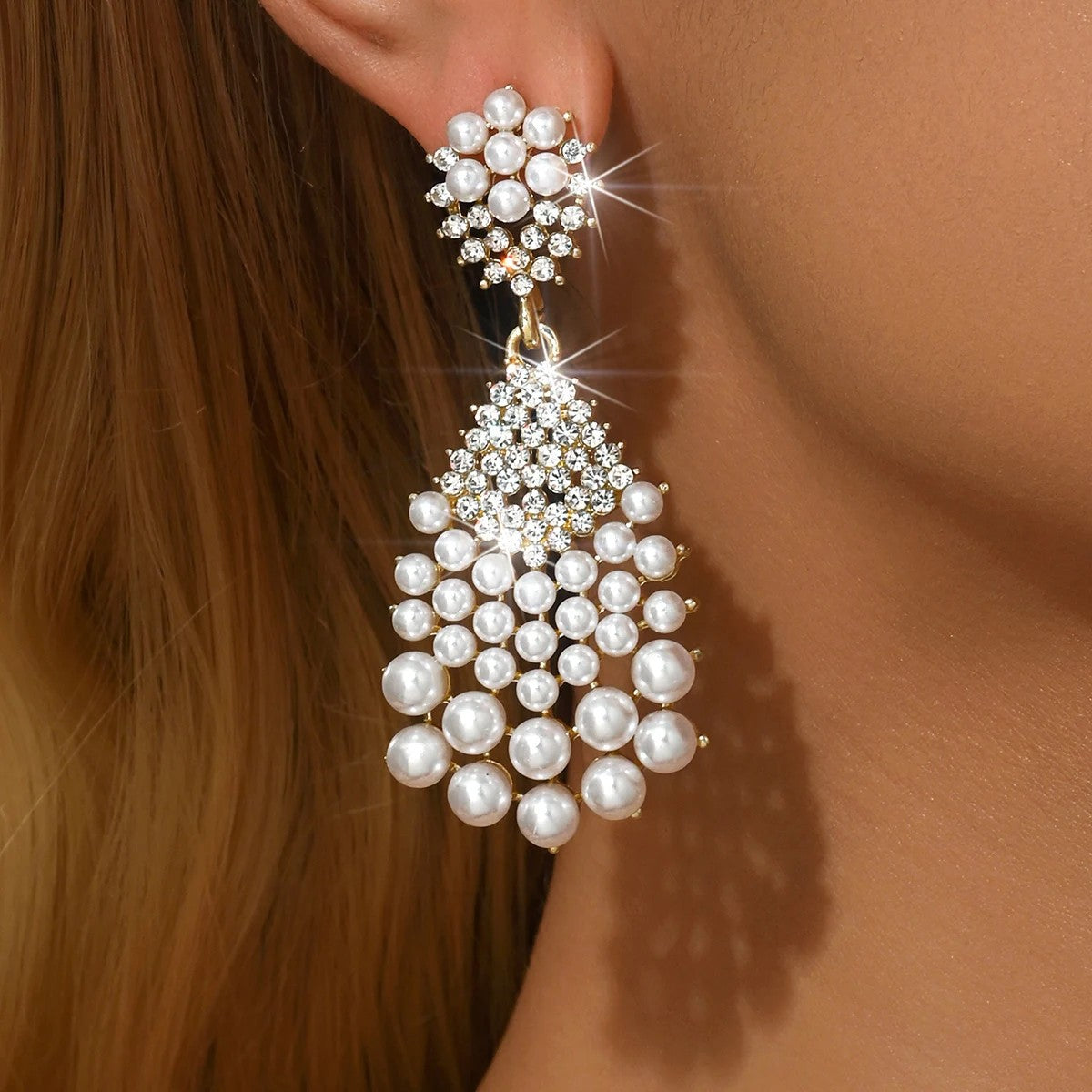 Pearl & Crystal Drop Earrings