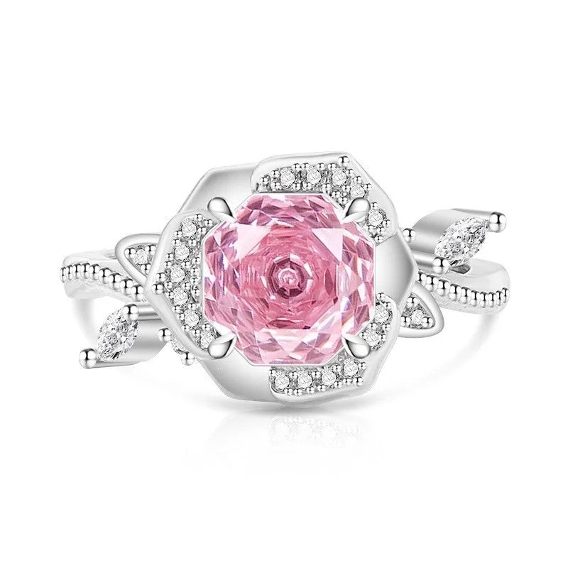 Octagon Crystal Statement Ring