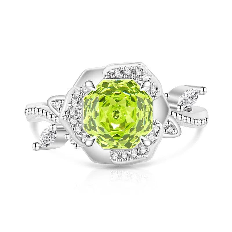 Octagon Crystal Statement Ring