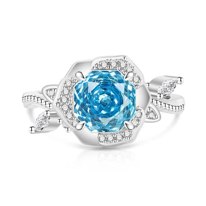 Octagon Crystal Statement Ring