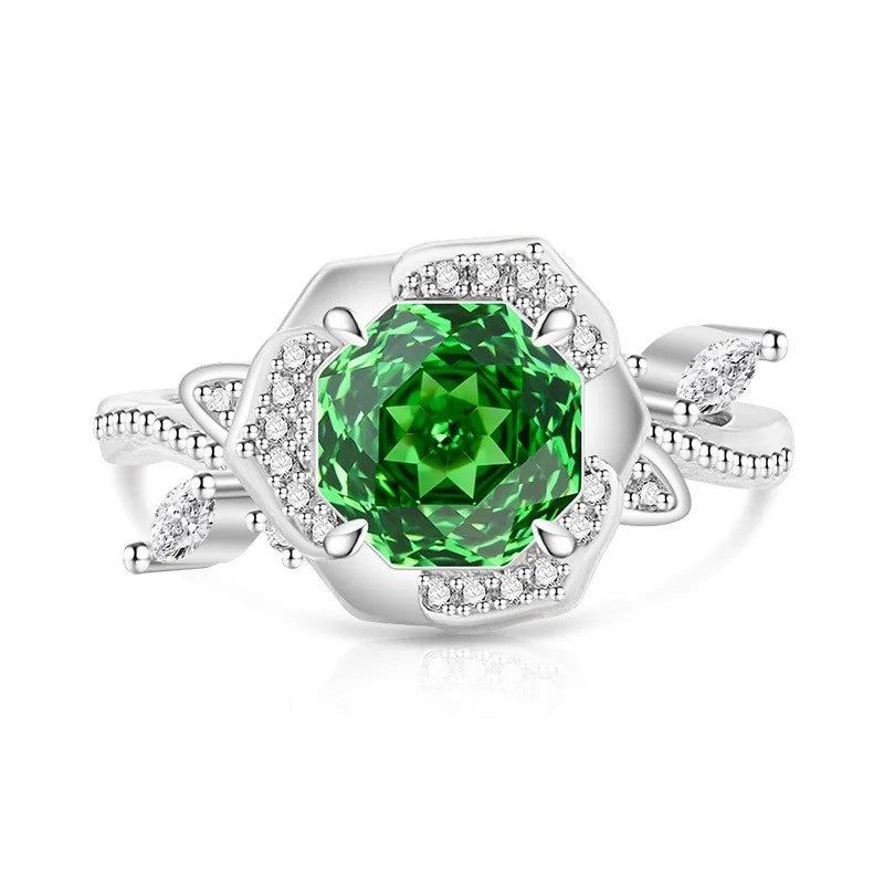 Octagon Crystal Statement Ring