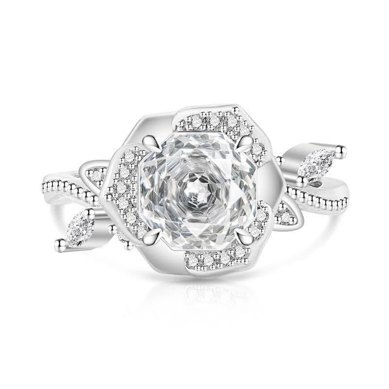 Octagon Crystal Statement Ring